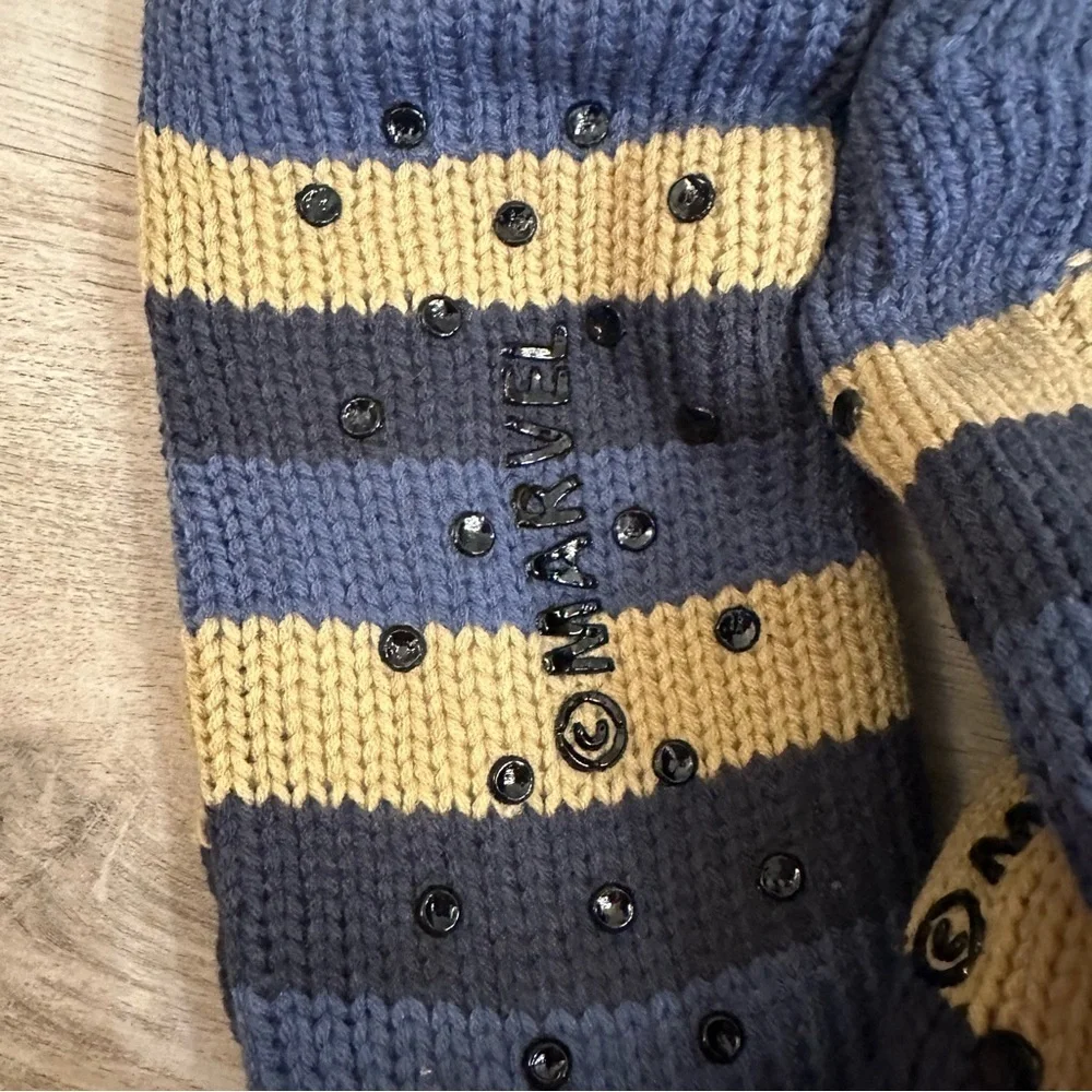 Men Marvel Thanos Cozy Knit Socks with Blue and Tan OSFM